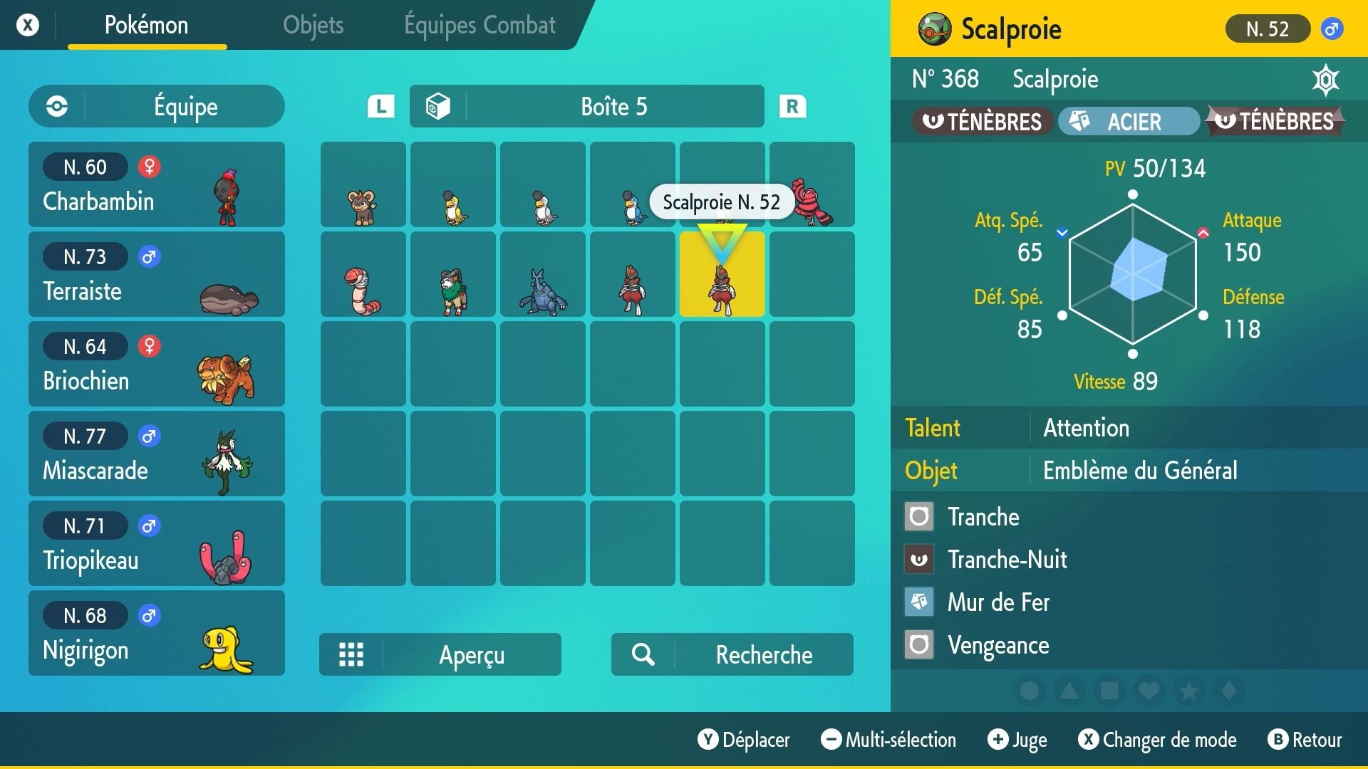 Emblème du Général Pokémon Violet Ecarlate Faire évoluer Scalproie en Scalpereur Millenium