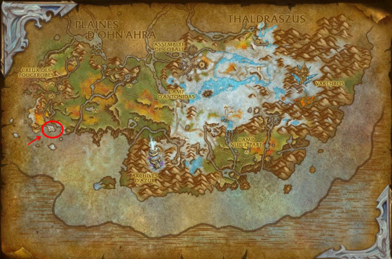 Localisation d'Iskaara - World of Warcraft