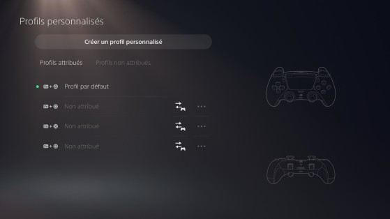 DualSense Edge : Menu profils personnalisés - Millenium