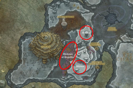 Localisation des poissons luminescents - World of Warcraft