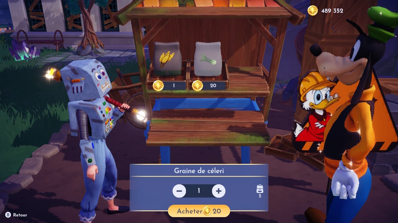 DLC Disney Dreamlight Valley Nuisance sonore métallique, escargot de mer, morceau de plastique
