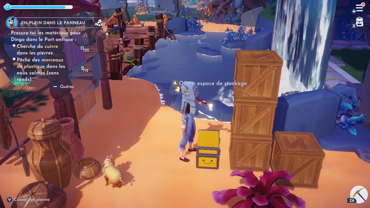 DLC Disney Dreamlight Valley Nuisance sonore métallique, escargot de mer, morceau de plastique