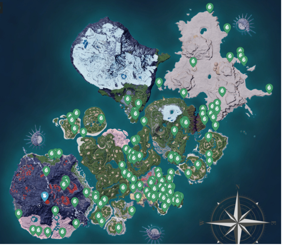 Tous les œufs Palworld La liste des œufs à faire éclore et où les trouver sur la carte Millenium