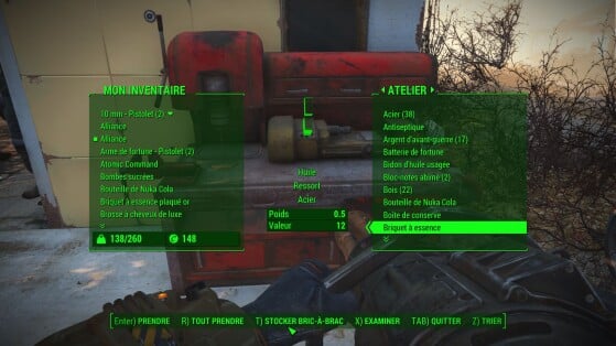 Si 'stocker objet bric à brac' apparaît, c'est que vous n'êtes pas dans une colonie - Fallout 4