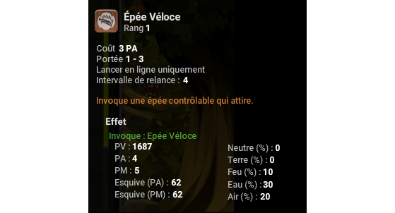 Epée Véloce - Dofus