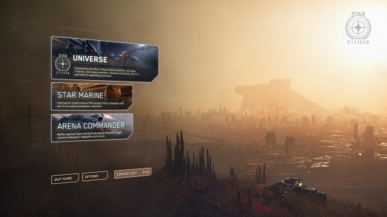 En bas, le bouton pour accéder aux contacts depuis le menu principal - Star Citizen