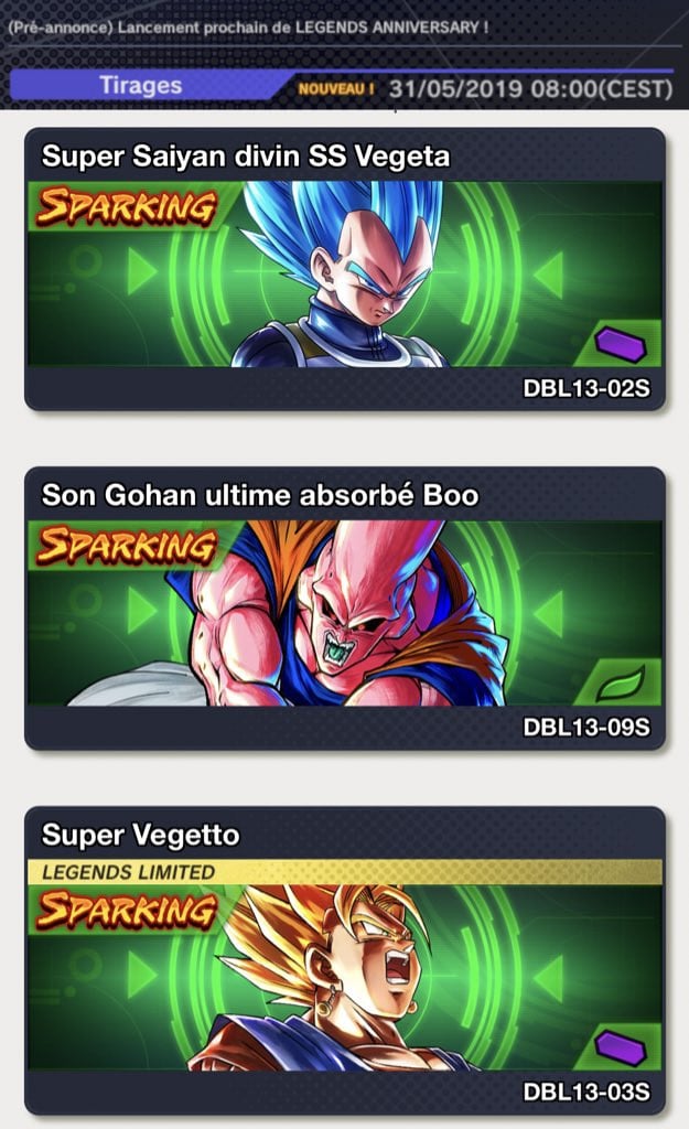 Db Legends Se Mettre à Couvert Dragon Ball Legends : événement Anniversary Step-Up - Millenium