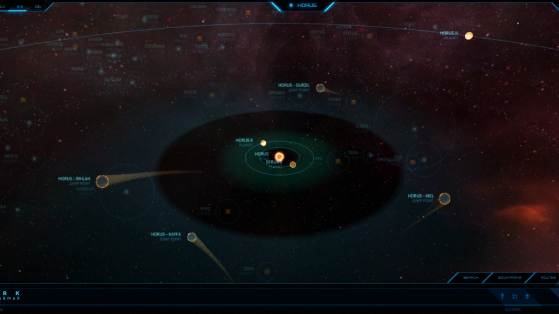 Horus et ses astres dans la Starmap - Star Citizen
