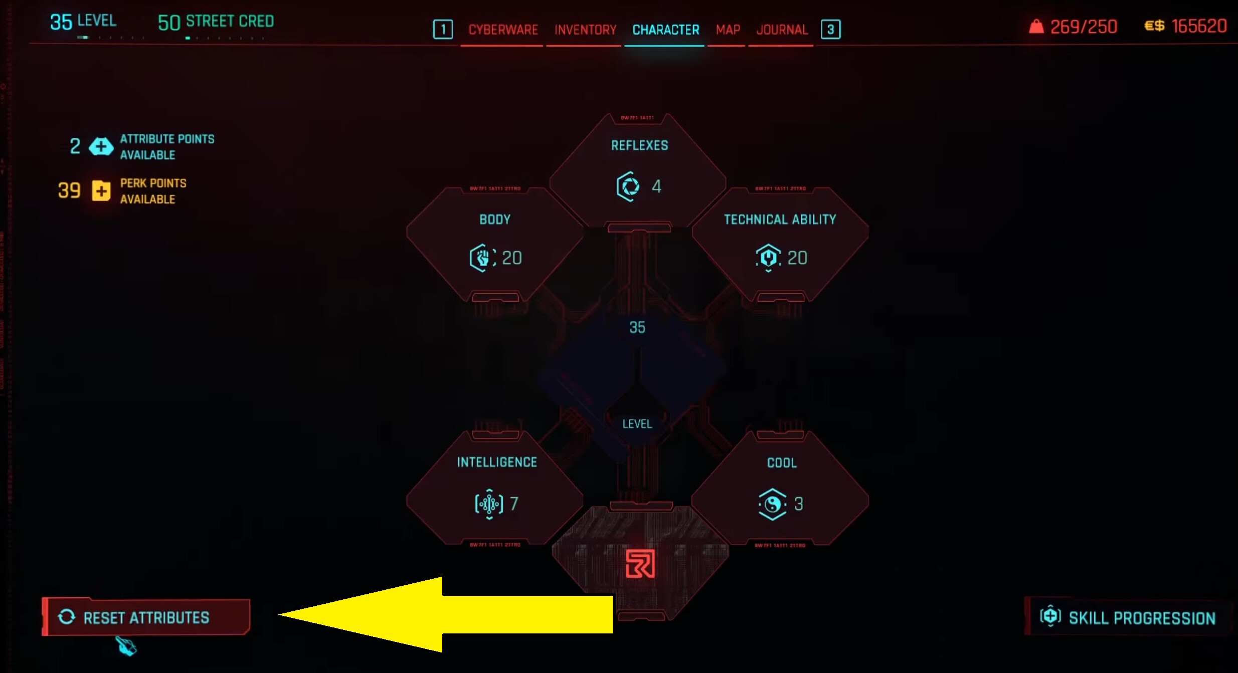 Reset Cyberpunk 2077 Comment respec son personnage et réinitialiser les Avantages et Attributs