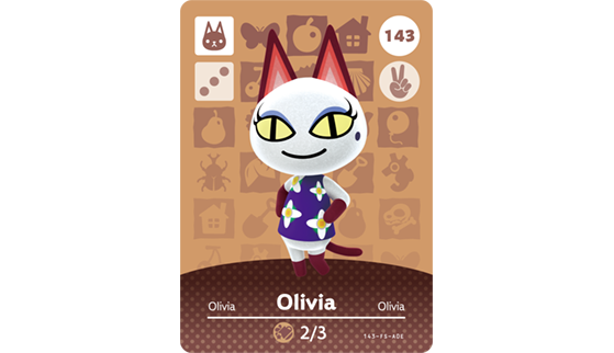 Carte Amiibo d'Olivia - Animal Crossing New Horizons