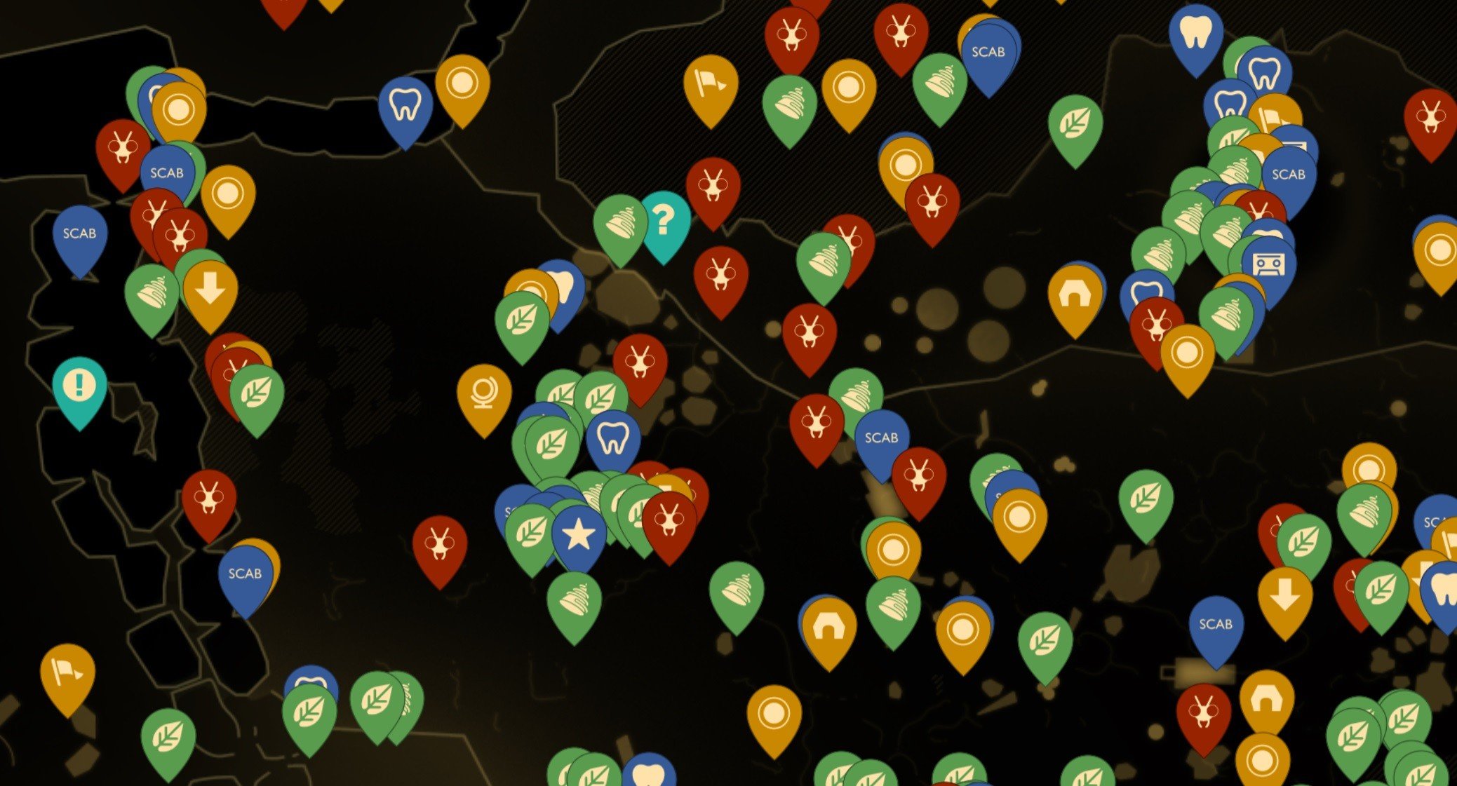 Carte Grounded Ressources, araignées... Où les trouver grâce à la map interactive du jardin