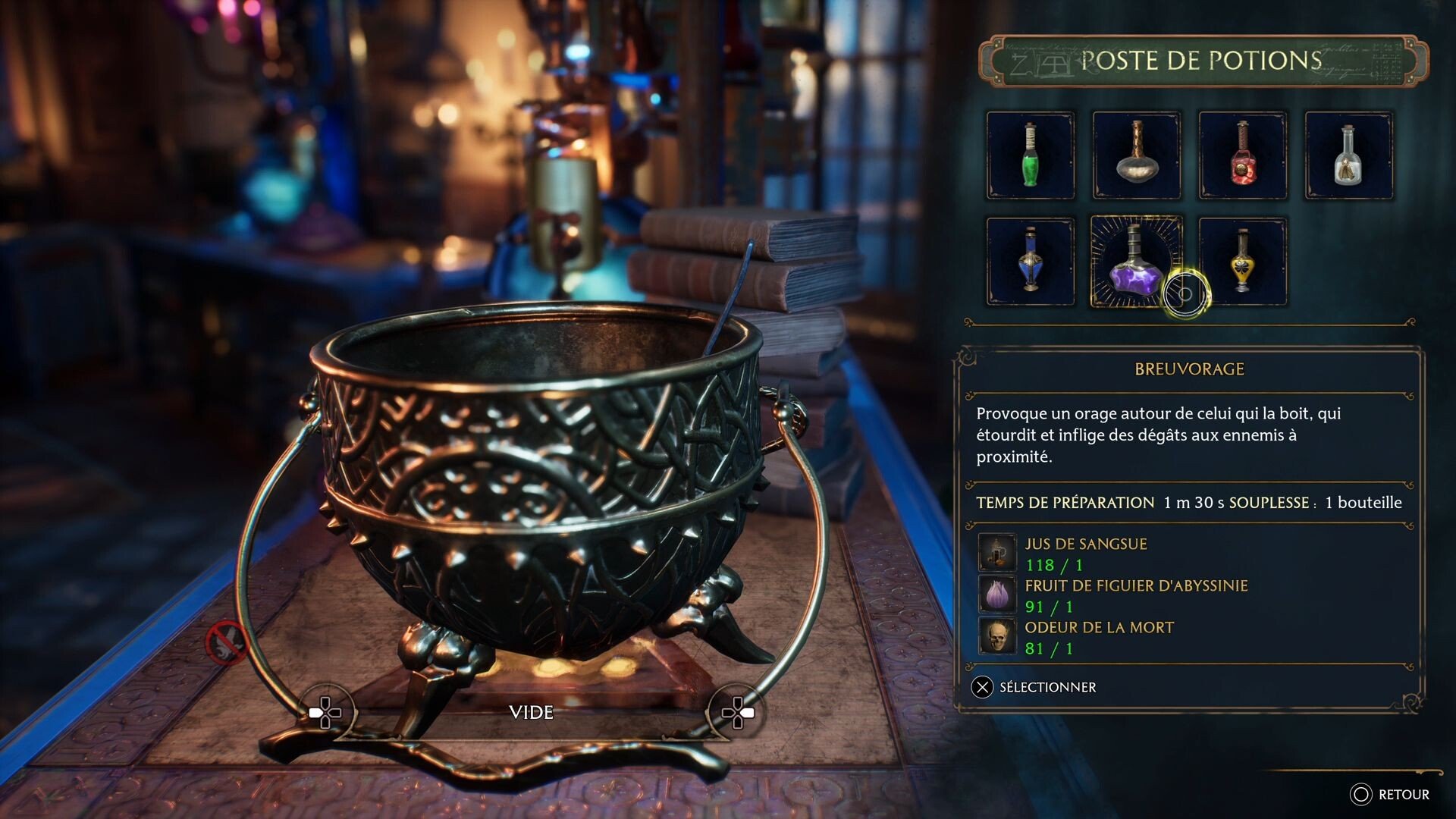 Potions Hogwarts Legacy Liste et comment toutes les fabriquer ? Millenium