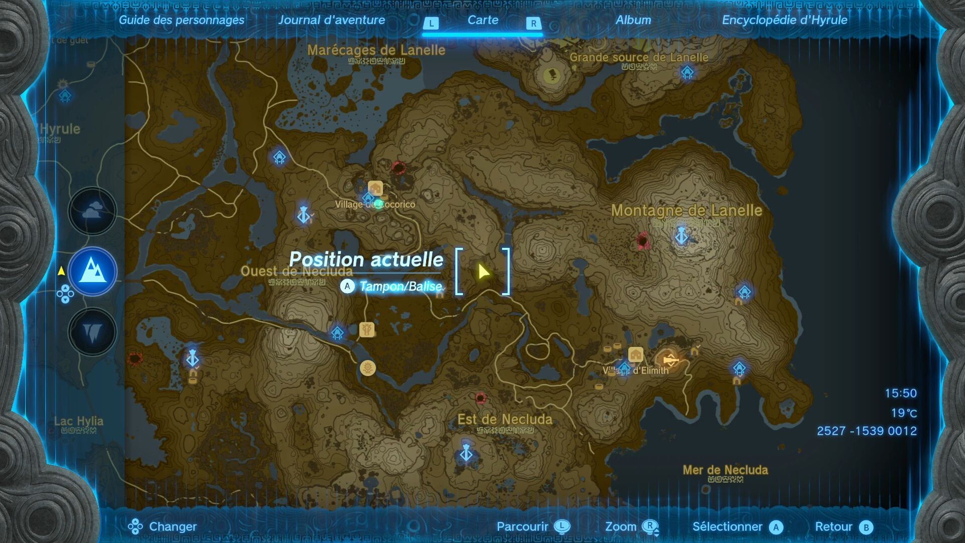 Tenue Barbare Zelda Tears of the Kingdom, Trésor de Lambda : Position