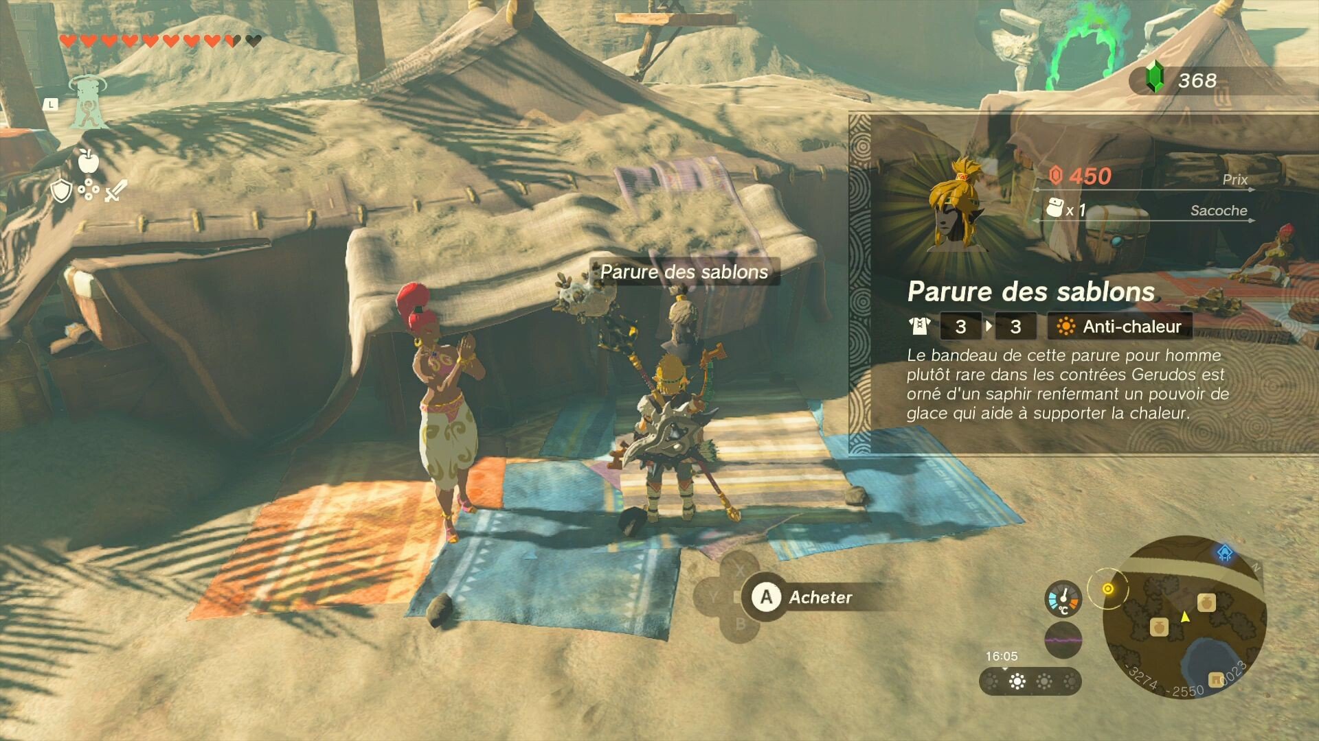 Tenue antichaleur Zelda Tears of the Kingdom Comment obtenir la tenue des sablons des Gerudo