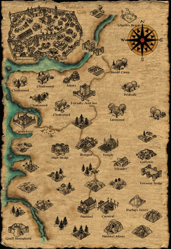 Carte du monde - Baldur's Gate 3