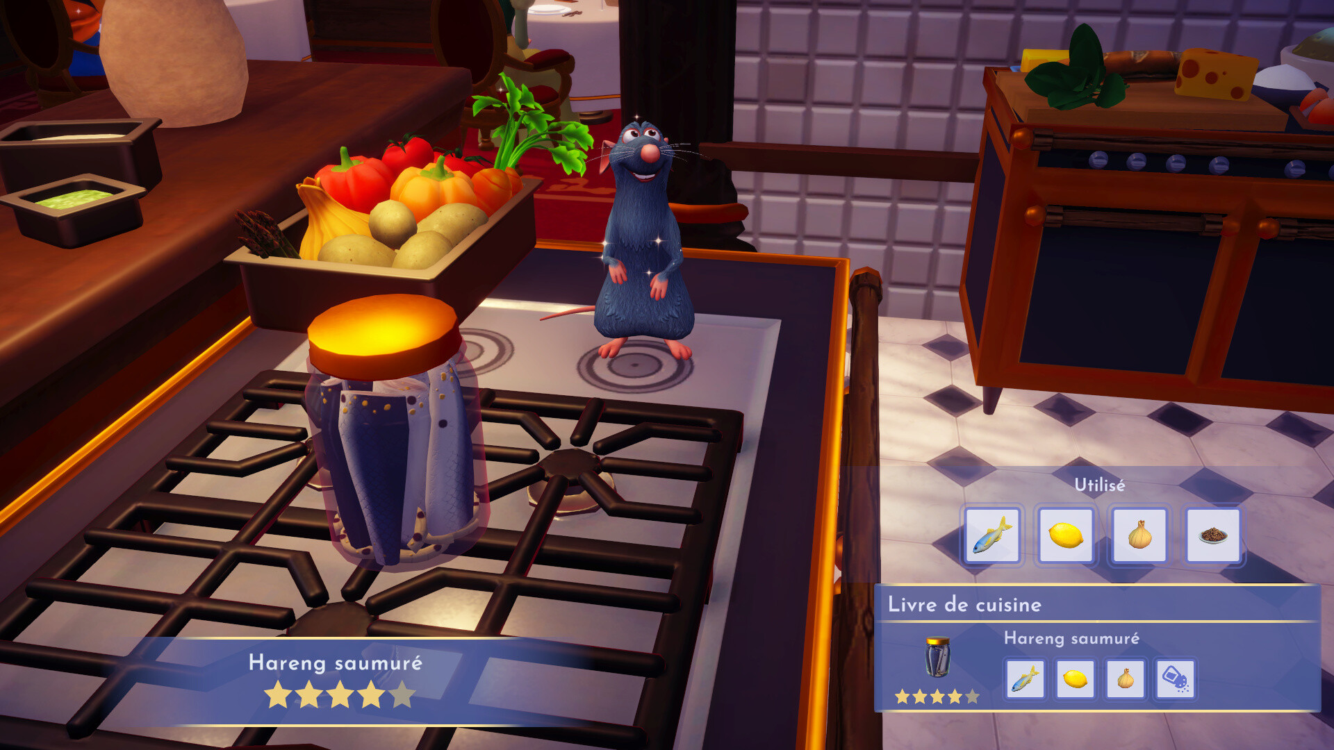 Hareng Saumuré Disney Dreamlight Valley Comment réaliser cette recette 4 étoiles ? Millenium