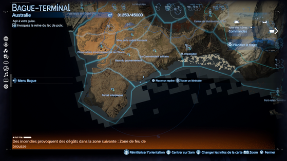 Carte de l'Australie (Sud-Ouest) - Death Stranding 2 : On the Beach