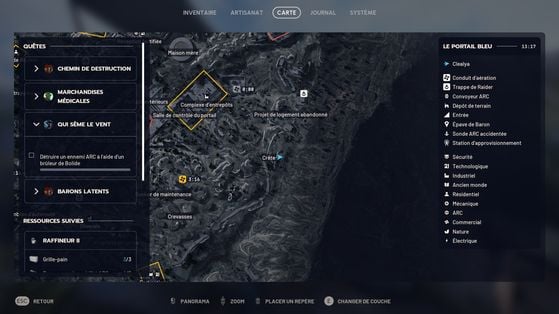 Emplacement de l'objectif sur la carte - Arc Raiders