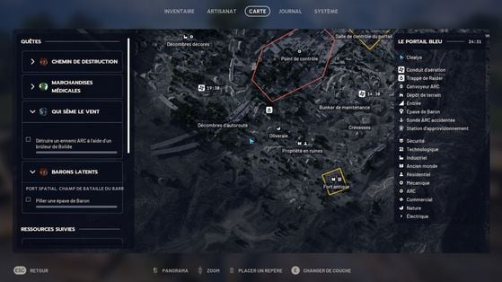 Emplacement de l'objectif sur la carte - Arc Raiders