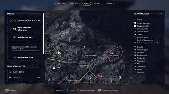 Emplacement de l'objectif sur la carte - Arc Raiders