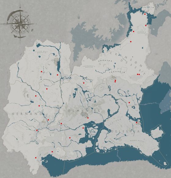 Position des filons d'héliotrope dans Crimson Desert - Crimson Desert