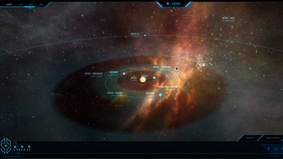 Vega et ses astres dans la Starmap - Star Citizen