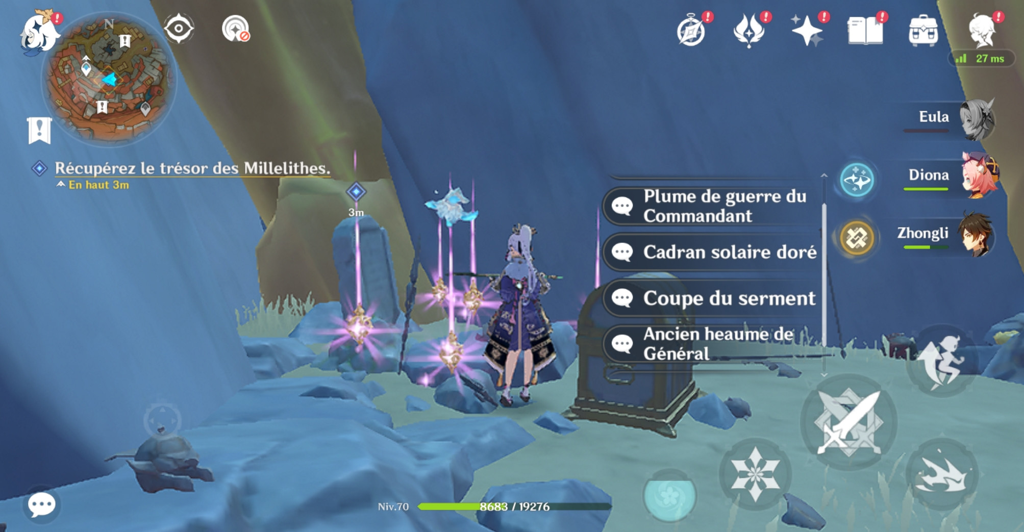 Les montagnes millénaires Genshin Impact Comment réussir la quête et trouver tous les objets