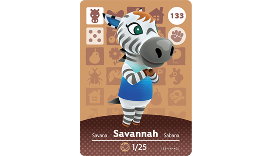 Carte Amiibo de Savana - Animal Crossing New Horizons