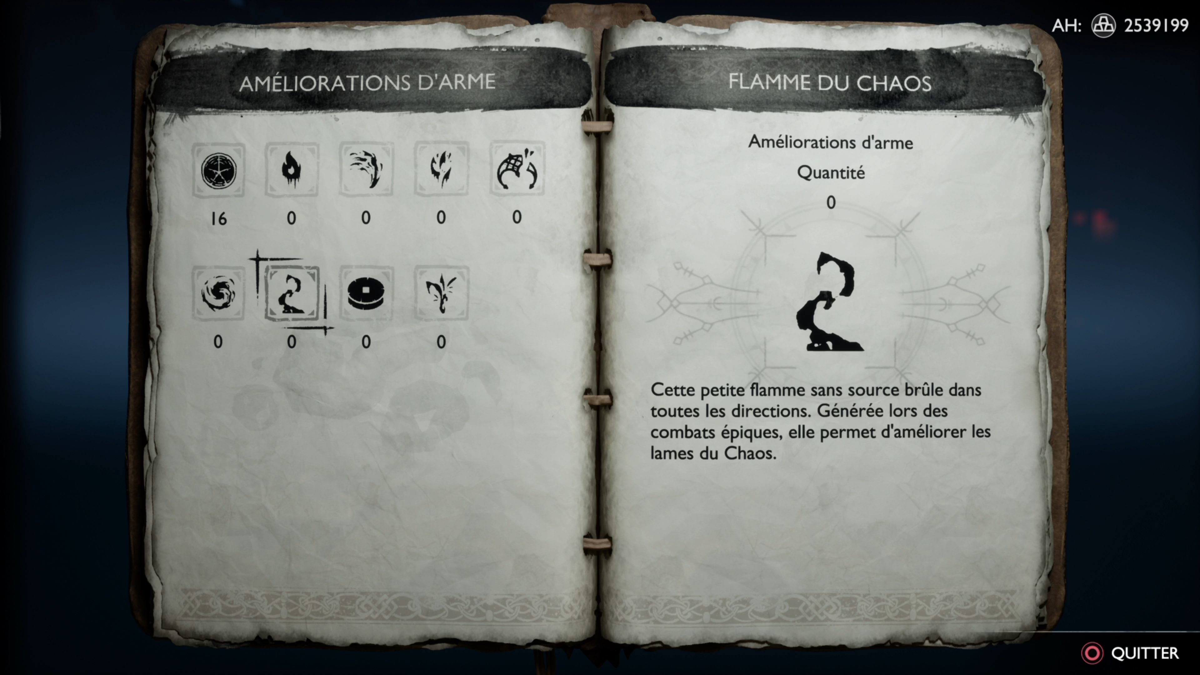 Flamme du chaos Lames du Chaos God of War Ragnarok Où trouver toutes les améliorations