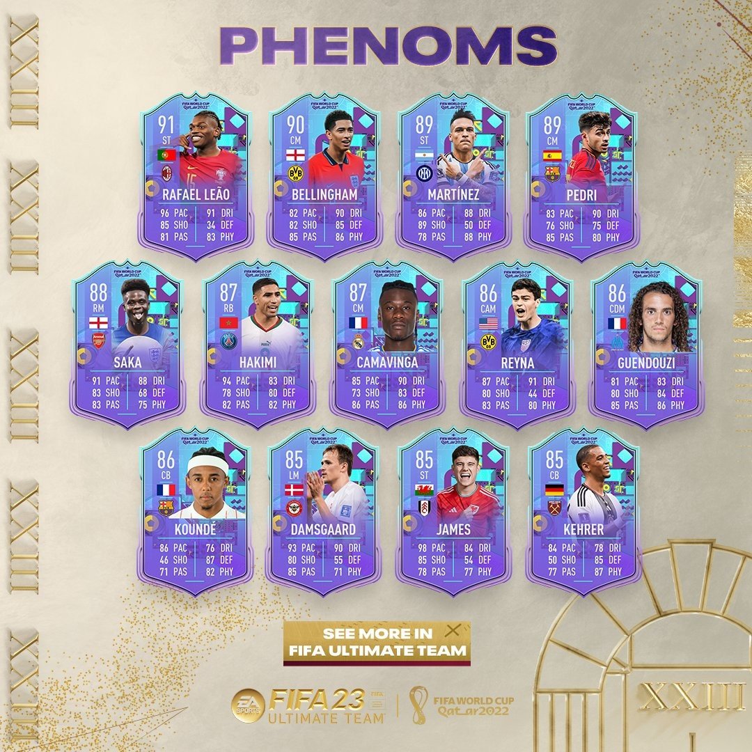 FIFA 23 Rafael Leao et Bellingham arrivent avec les cartes FUT World Cup Phenoms ! Millenium FIFA 23 Rafael Leao et Bellingham arrivent avec les cartes FUT World Cup Phenoms ! Millenium
