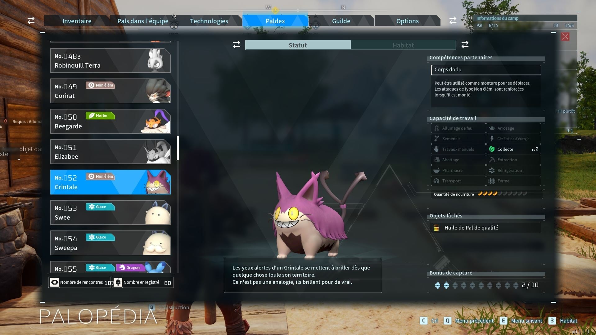 Гринтэйл - ночной пал Palworld