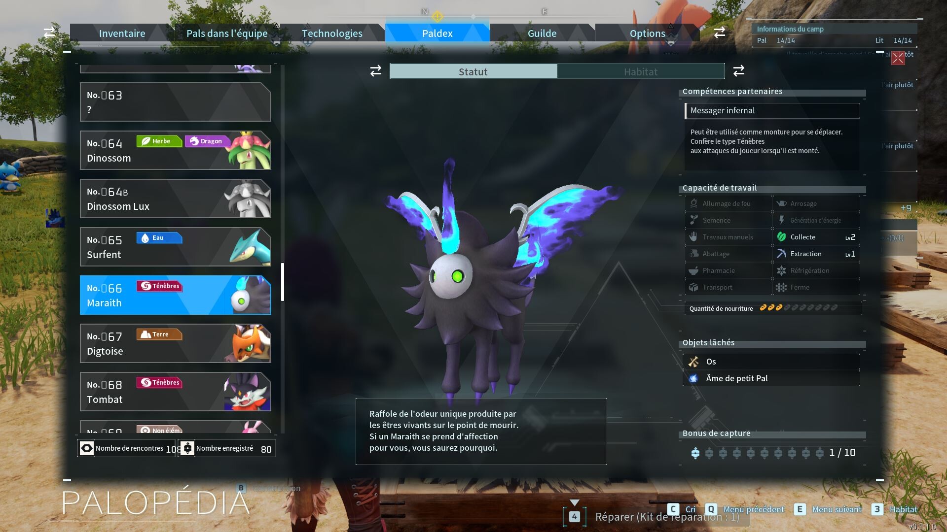 Мараит - ночной пал Palworld