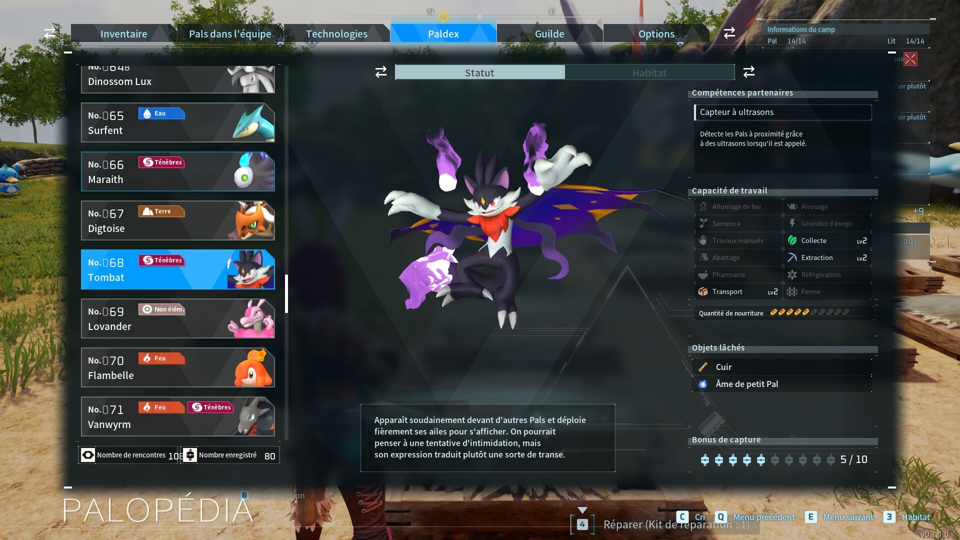 Томбат - ночной пал Palworld