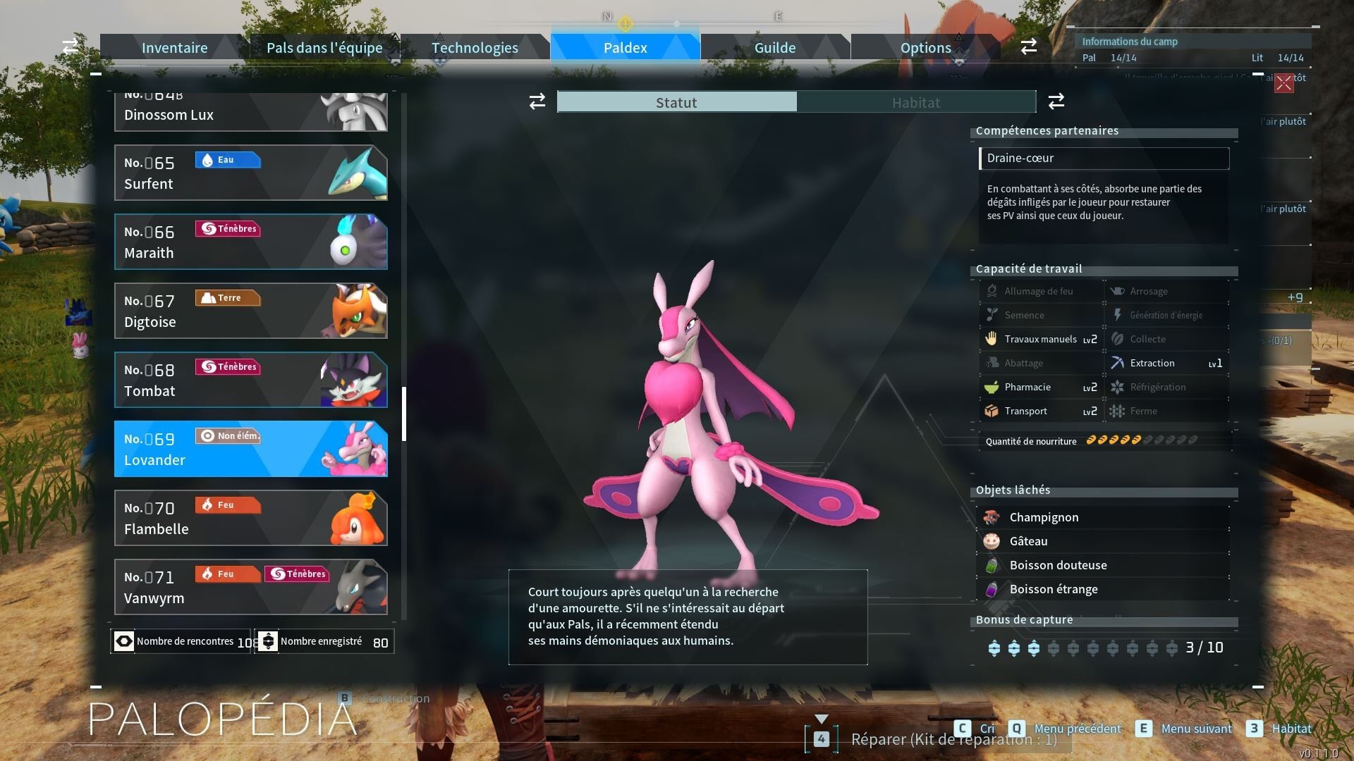 Ловандер - ночной пал Palworld