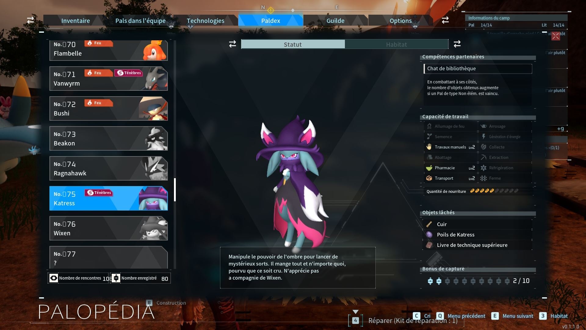 Катресс - ночной пал Palworld