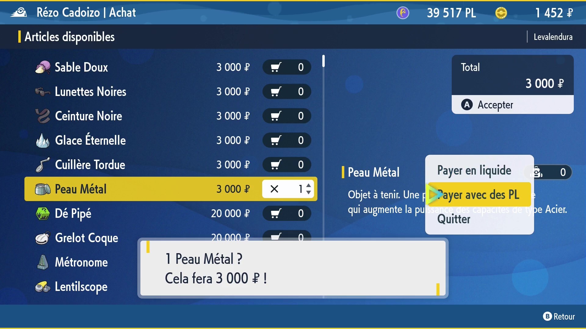 Peau Métal Pokémon Écarlate et Violet Où la trouver et à quoi sertelle ? Millenium