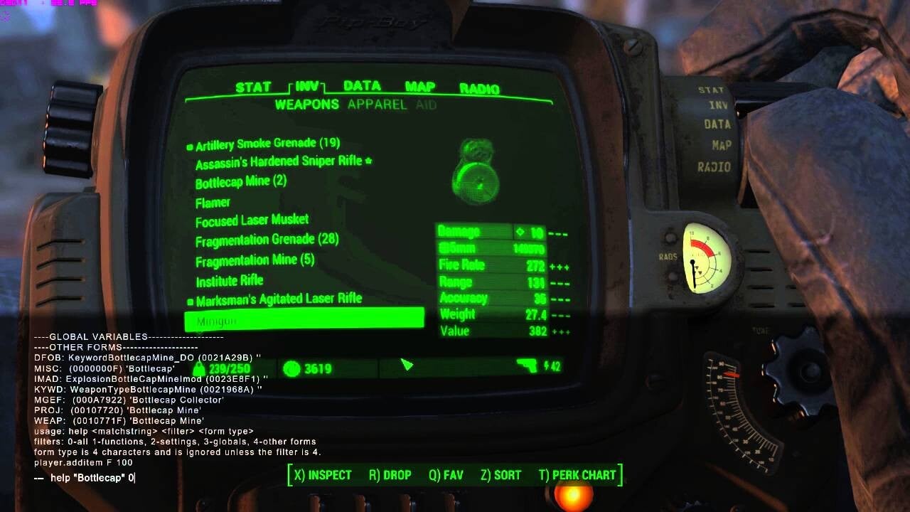 Cheat codes Fallout 4 Liste des commandes et tous les ID des objets Millenium