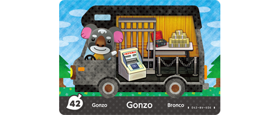 Carte Amiibo de Gonzo - Animal Crossing New Horizons
