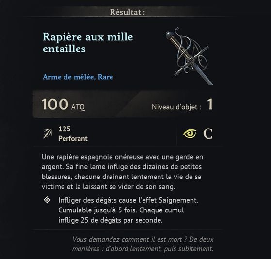 Rapière aux mille entailles - Windrose