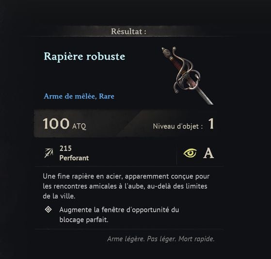 Rapière robuste - Windrose