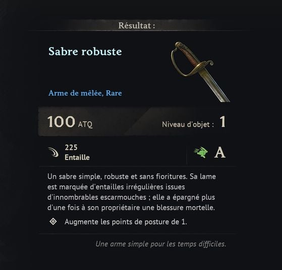 Sabre robuste - Windrose