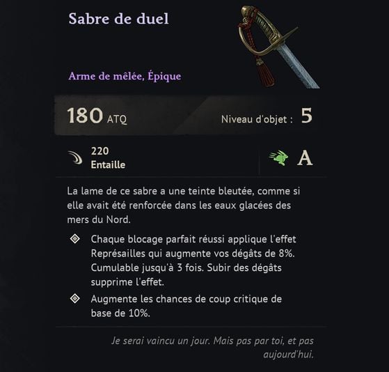 Sabre de duel - Windrose