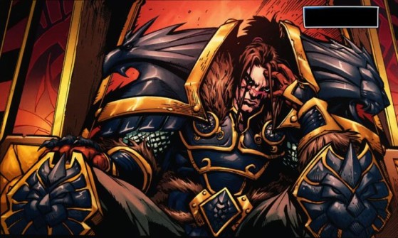 Le roi Varian sur son trône, image issue du comics Warcraft - Hearthstone