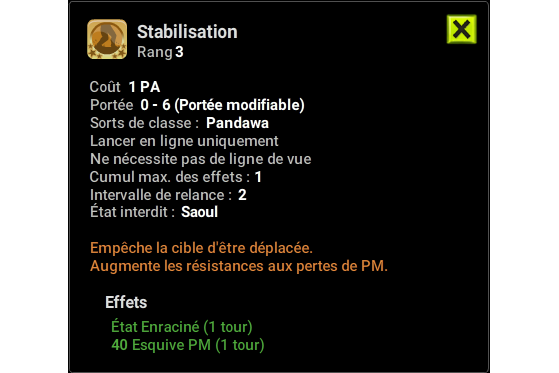 Stabilisation - Dofus