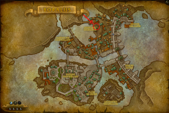 Localisation de la Guilde des Duellistes à Boralus - World of Warcraft