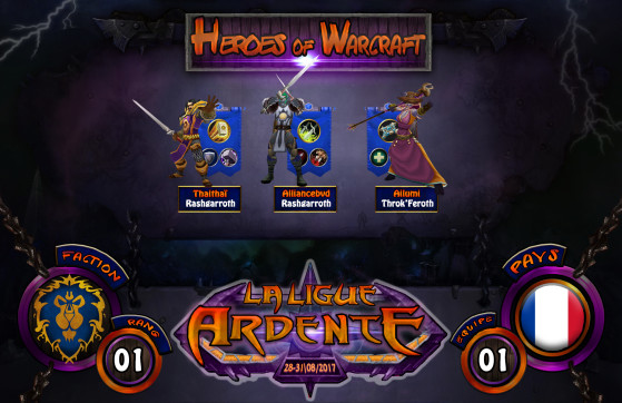 Exemple d'une équipe participant à La Ligue Ardente - World of Warcraft