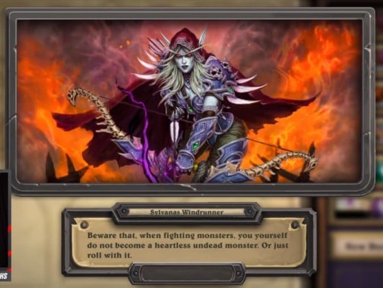 Sylvanas dans la collection - Hearthstone