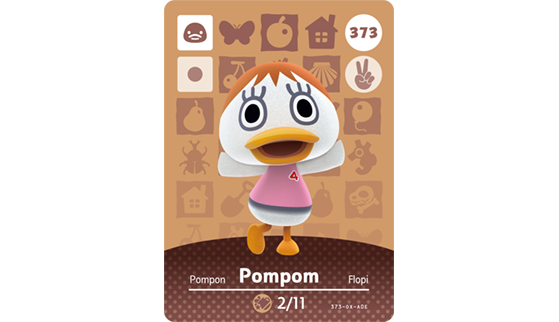 Carte Amiibo de Pompon - Animal Crossing New Horizons