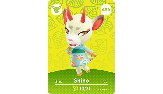Carte Amiibo de Shino - Animal Crossing New Horizons