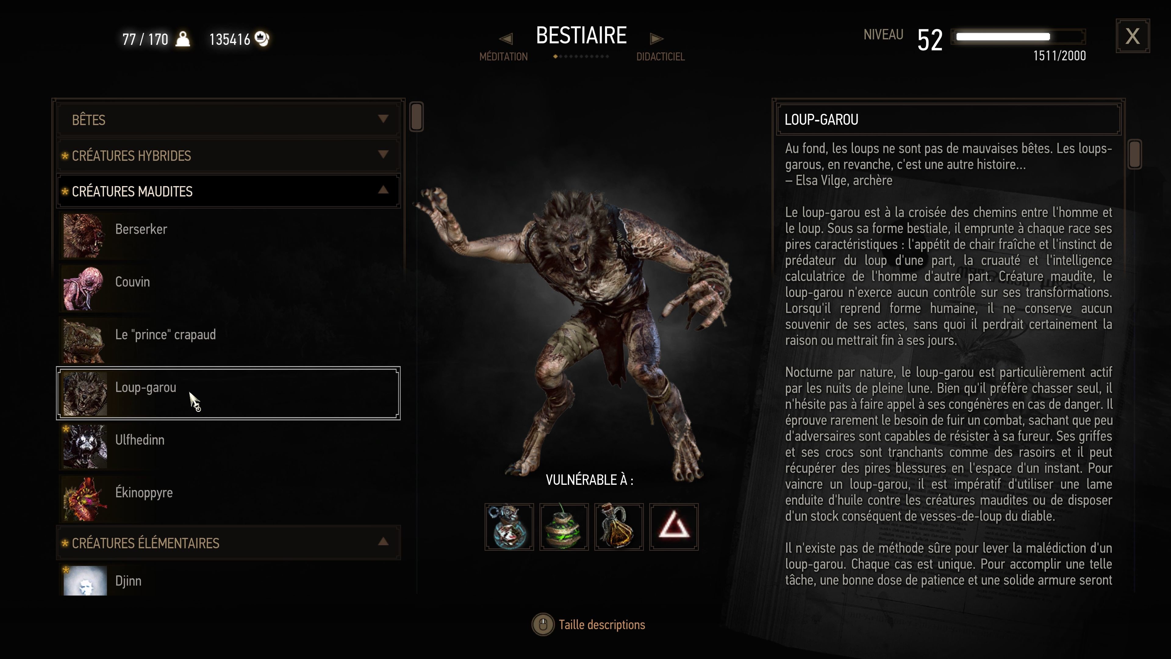 The Witcher 3 Chaire De Monstre En Poudre Bestiaire Witcher 3 : Informations et liste des monstres présents